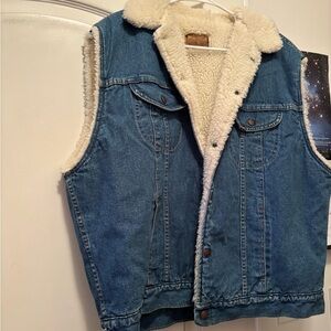 Denim Sherpa-Lined Vest